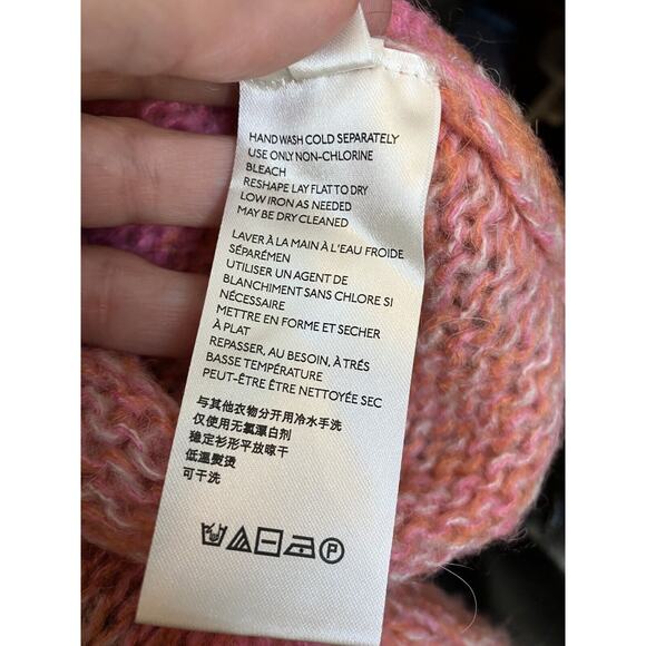 Free People Women Striped Cowl-Neck Pink Tunic Sweater Dress Size S - Picture 10 of 11